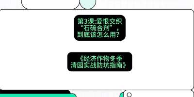 第3节：【核武药剂】爱恨交织的&ldquo;石硫合剂&rdquo;，到底该怎么用？，课程：《经济作物冬季清园&middot;实战防坑指南》#识农AI